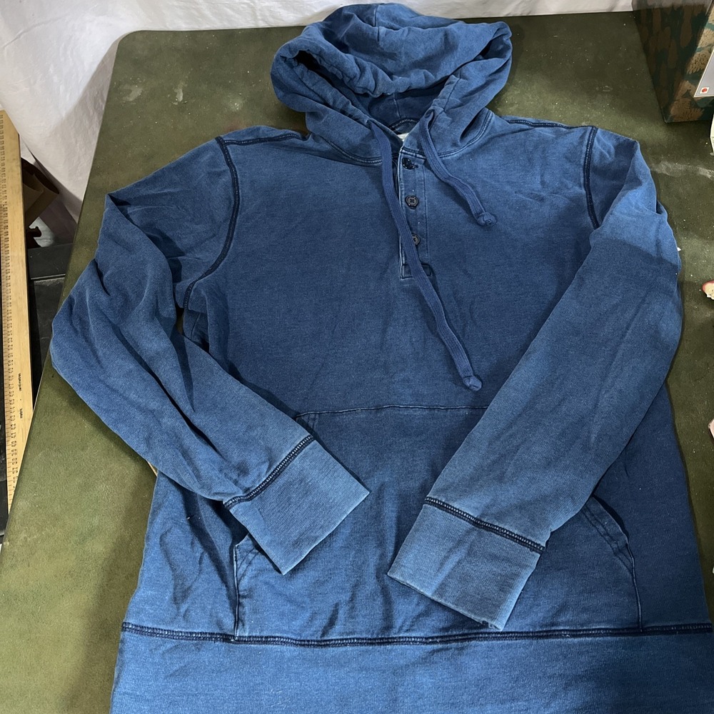Todd Snyder Henley Hoodie Mens Medium Grunge Preppy Athleisure Coastal Heritage